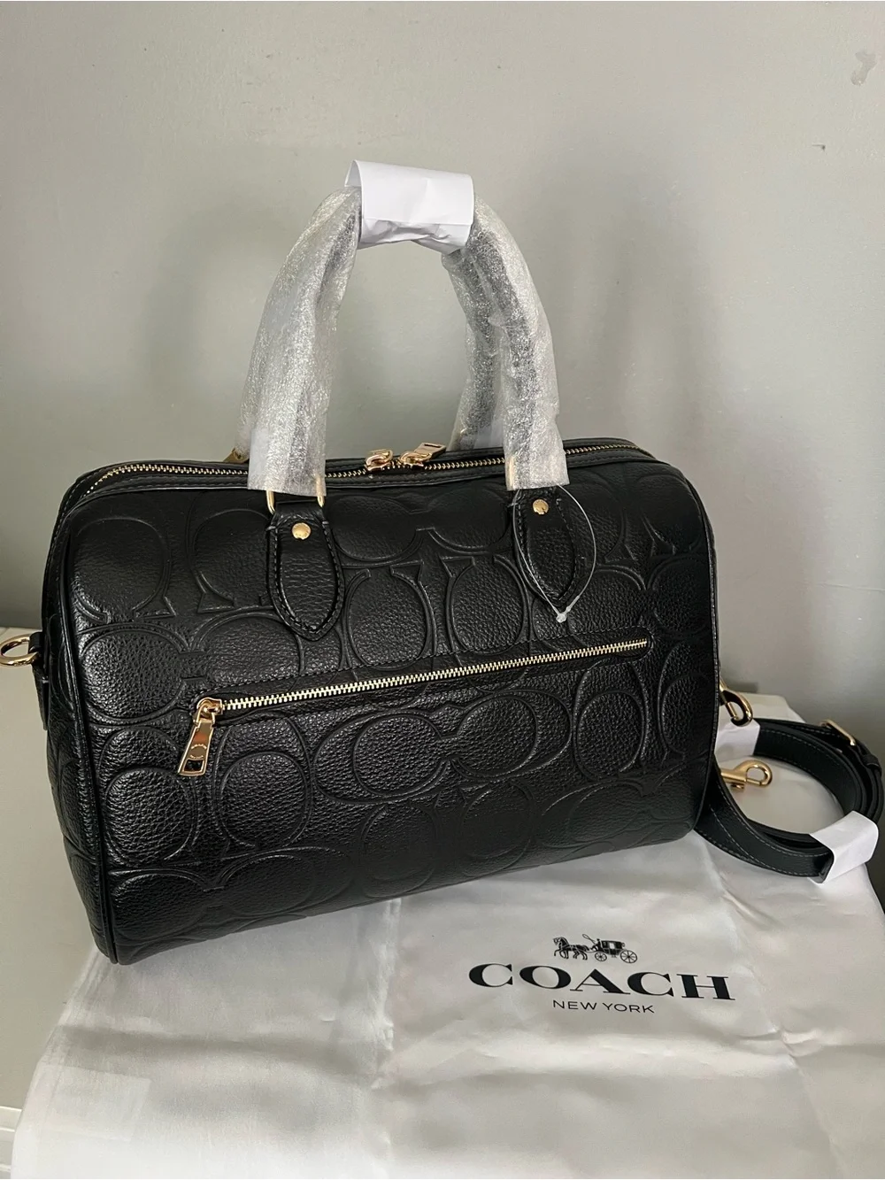 Coach Large Rowan Satchel In Signature Leather With Wallet